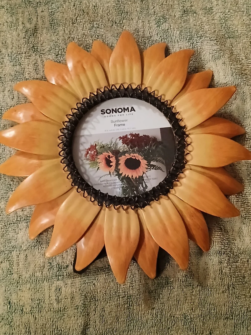 SONOMA Sunflower Decorative Wall Or DeskFrame 4x4 Orange